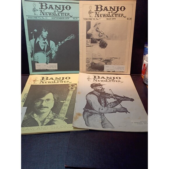 Other - Lot of 4 Banjo Newsletters 5-String Vintage Magazine Aug/Oct 1977, May/Sept 1979